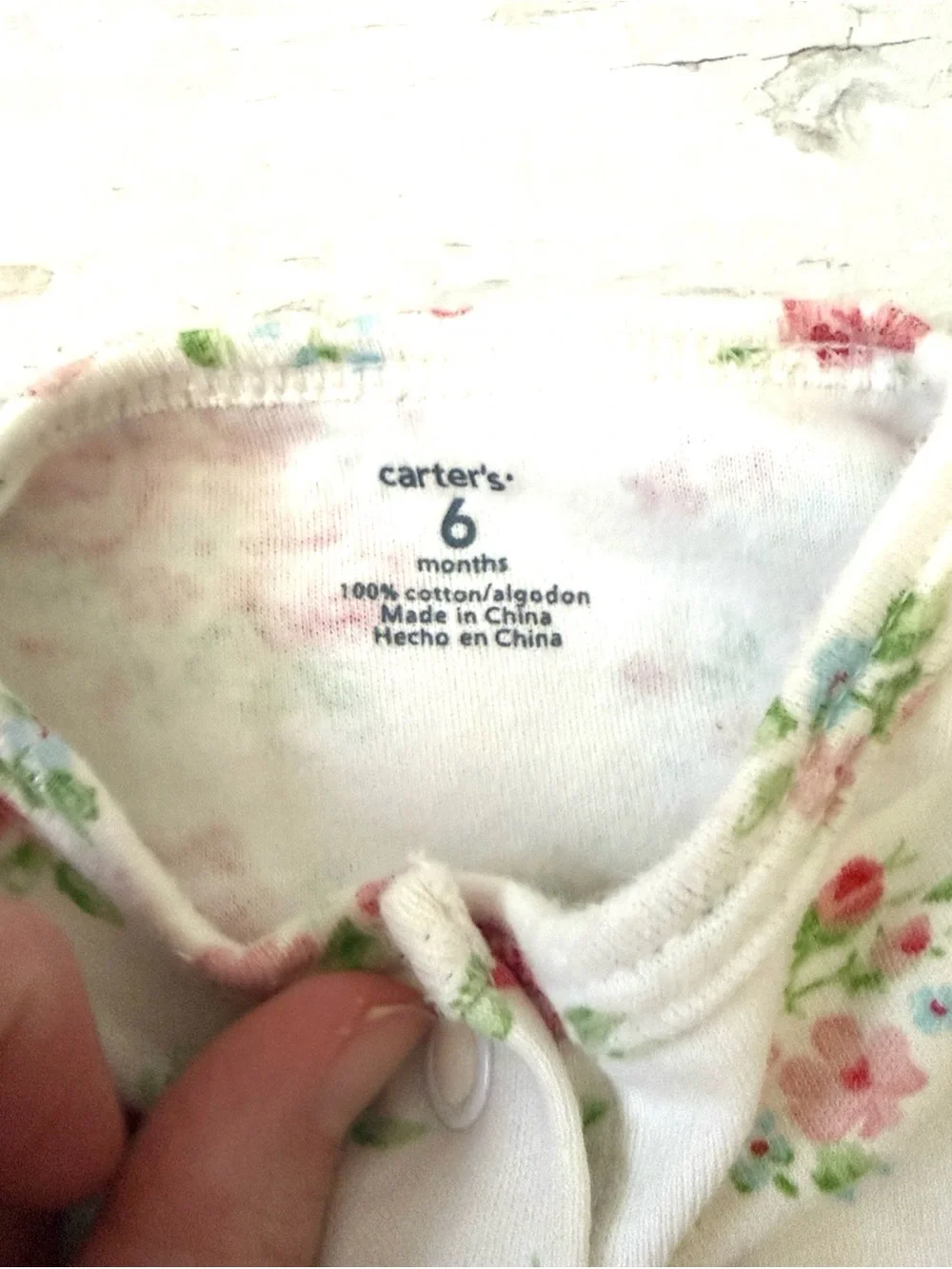 Carters 6m Baby Girl Floral Summer Romper One Piece Outfit Green Pink Ruffles